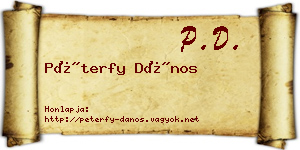 Péterfy Dános névjegykártya